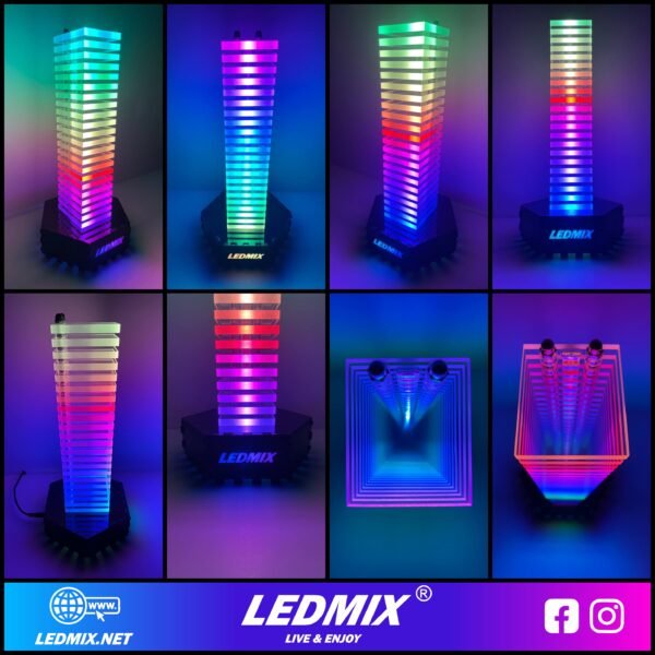 Colorful LED light display tower